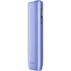 Purple IQOS heated tobacco device standing upright, with side indicator panel and power button, lavender color.