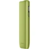Green IQOS heated tobacco device standing upright with a vertical control area on the side terming it as a vape device