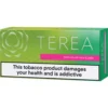 Terea tobacco product box with a bold health warning: 'This tobacco product damages your health and is addictive'