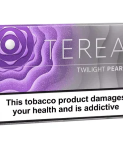 Tobacco product packaging with a bold health warning: 'This tobacco product damages your health and is addictive.'